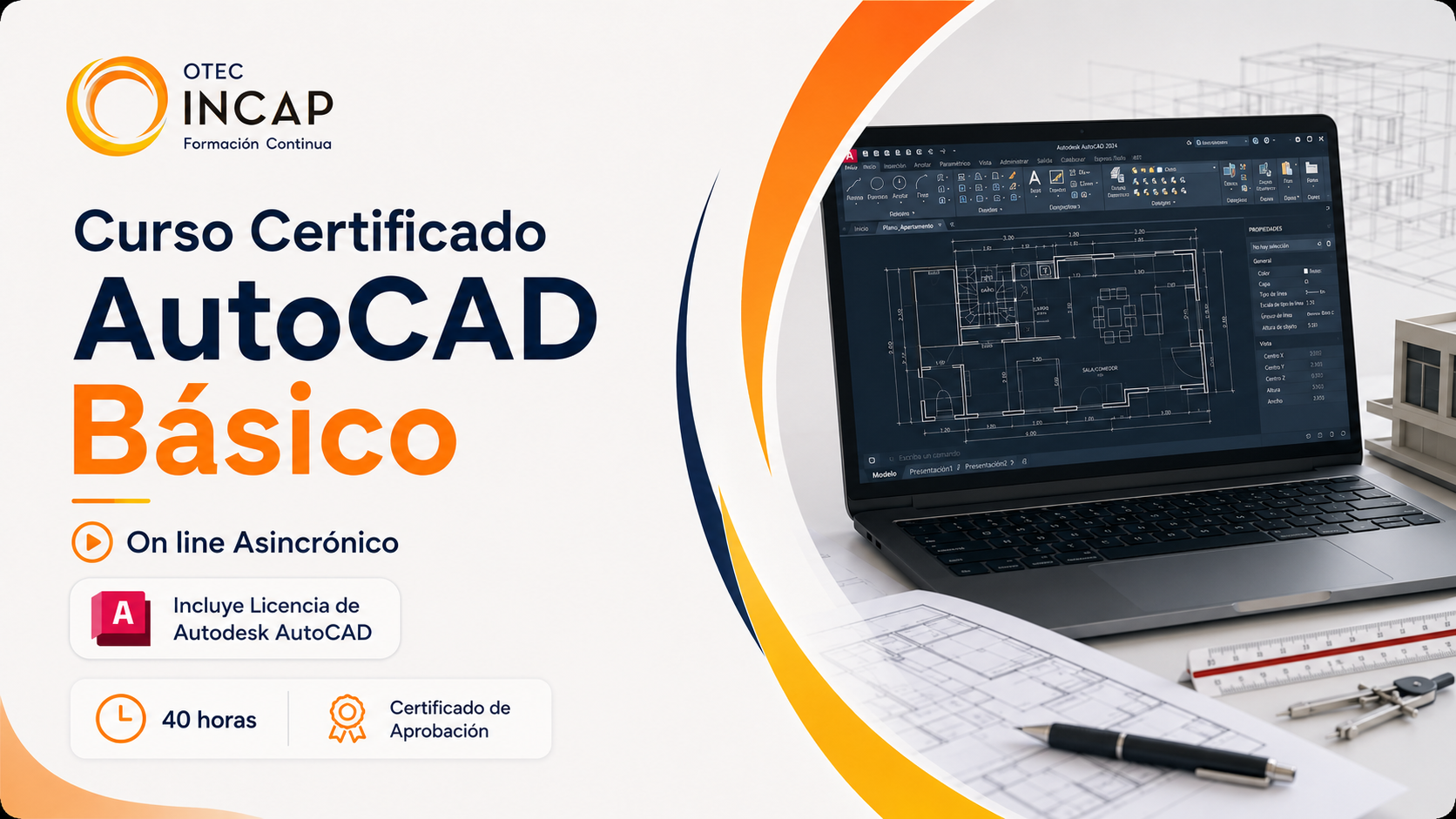 Curso Certificado AutoCAD Básico (40 horas) On line Asincrónico