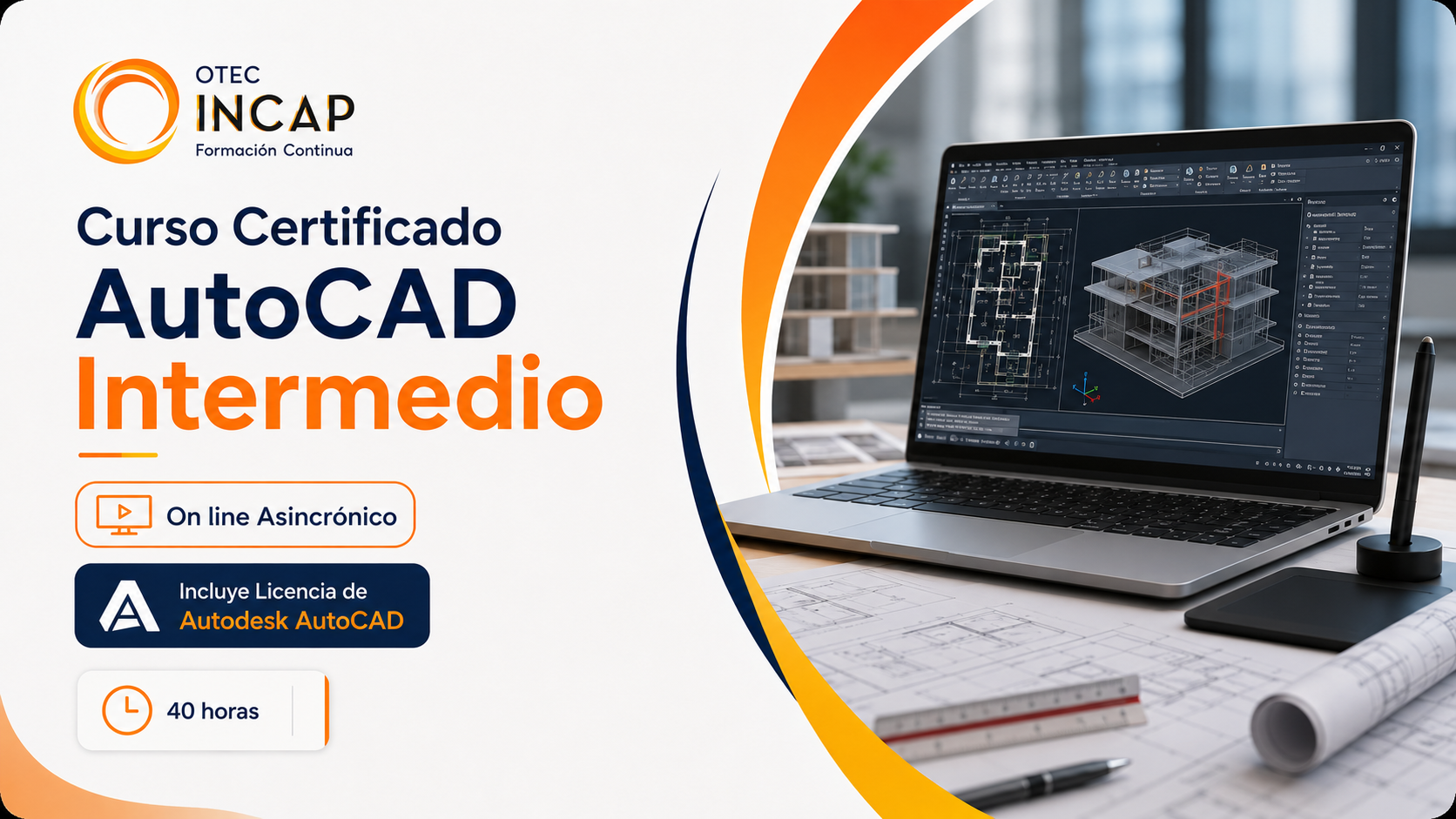 Curso Certificado AutoCAD Intermedio (40 horas) On line Asincrónico